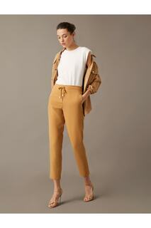 Женские коричневые брюки с завязкой на талии Koton, коричневый