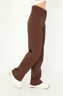 Женские коричневые широкие брюки-палаццо с высокой талией Bike Life, коричневый