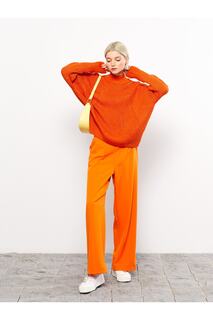 Прямые женские брюки удобного кроя LC Waikiki, оранжевый