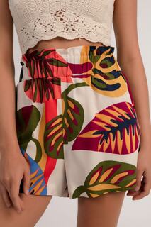 Женские мини-шорты с завышенной талией и рисунком Pattaya, разноцветный
