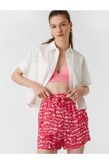 Женские мини-шорты с завязкой на талии Koton, розовый