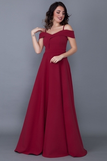 Двубортное вечернее платье без бретелек с низкими плечами, макси-длиной, бордово-красное, больших размеров 342 lovebox, бордовый