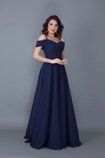 Двубортное двубортное платье с лямками и низкими плечами, длина макси, темно-синее вечернее платье больших размеров 342 lovebox, темно-синий