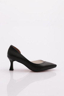 Женские прозрачные туфли на низком каблуке с острым носком по бокам DGN, черный