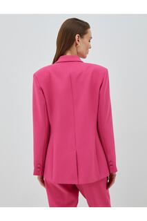 Двубортный пиджак с карманом с клапаном Koton, розовый