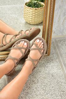 Женские сандалии из норковой ткани Fox Shoes, коричневый