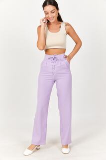 Женские сиреневые брюки-палаццо с завязками на шнурках и высокой талией armonika, фиолетовый