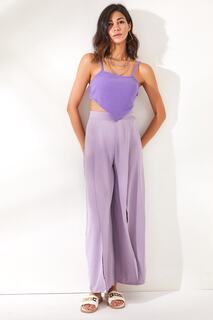 Женские сиреневые брюки Airobin с боковой молнией и глубоким разрезом Olalook, фиолетовый
