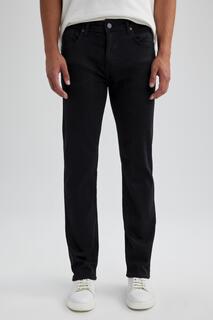 Джинсовые брюки Sergio Regular Fit Normal Mold с нормальной талией и зауженными штанинами DeFacto, черный