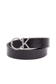 Ремень с логотипом Re-lock Ck, эмблема 30 мм, цвет Mn Calvin Klein, черный