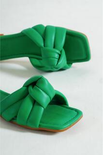 Женские тапочки цвета травы Capone на плоском каблуке Capone Outfitters, зеленый