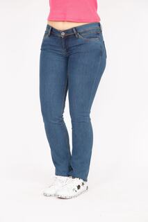 Женские темно-синие джинсы больших размеров из лайкры с низкой талией и 5 карманами Şans, темно-синий