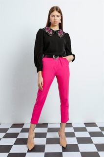 Женские тканевые брюки цвета фуксии с высокой талией Lafaba, розовый