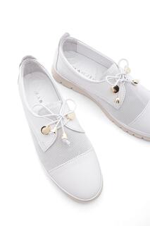 Женские удобные повседневные туфли из натуральной кожи на шнуровке Demas белые Marjin, белый
