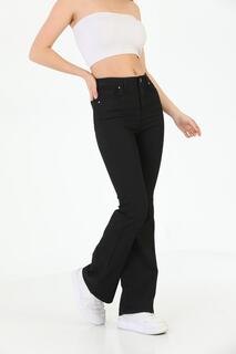 Женские черные расклешенные брюки из гибкой лайкры Bike Life, черный