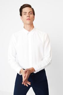 Рубашка - Белый - Приталенный крой Trendyol, белый