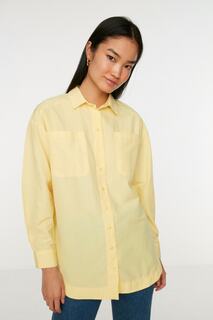 Рубашка - Желтая - Классический крой Trendyol Modest, желтый