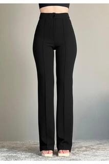 Женские широкие брюки из лайкры VOLT CLOTHİNG, черный