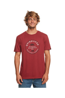 Круглая отделка — мужская футболка Quiksilver, красный