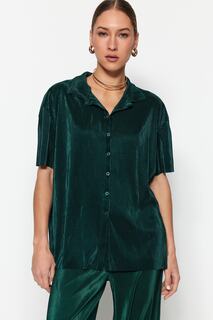 Рубашка – зеленая – свободного кроя Trendyol, зеленый
