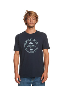 Круглая отделка — мужская футболка Quiksilver, темно-синий