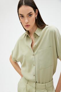 Рубашка – зеленая – стандартного кроя Koton, зеленый
