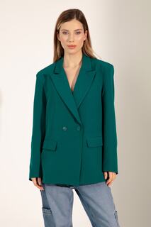 Женский зеленый пиджак оверсайз на пуговицах Lafaba