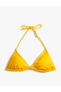 Треугольный топ бикини с бретелькой на шее и закрытой шеей Koton, желтый