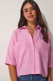 Рубашка - Розовая - Классический крой Happiness İstanbul, розовый