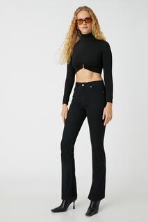 Джинсы Slim Fit с расклешенными штанинами - Victoria Slim Jean Koton, черный