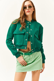 Куртка - Зеленый - Классический крой Olalook, зеленый