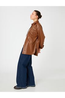 Куртка - Коричневый - Классический крой Koton, коричневый