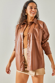 Куртка - Коричневый - Классический крой Olalook, коричневый