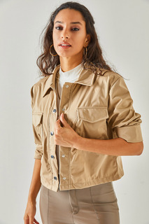 Куртка - Коричневый - Классический крой Olalook, коричневый