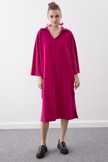 Трикотажное платье с V-образным вырезом Vitrin, розовый