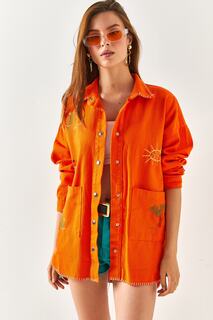 Куртка - Оранжевый - Классический крой Olalook, оранжевый