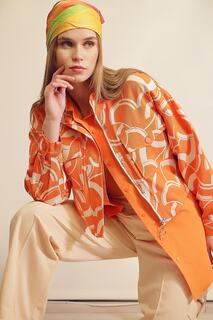 Куртка - Оранжевый - Классический крой Trend Alaçatı Stili, оранжевый
