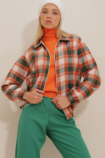 Куртка - Оранжевый - Классический крой Trend Alaçatı Stili, оранжевый