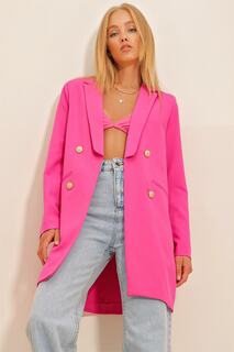 Куртка - Розовый - Классический крой Trend Alaçatı Stili, розовый