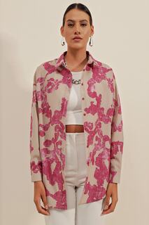 Длинная базовая рубашка Oversize – D. Фуксия Bigdart, розовый