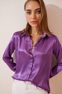 Рубашка - Фиолетовый - Классический крой Happiness İstanbul, фиолетовый