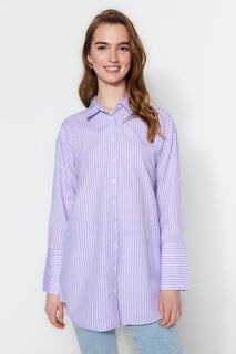 Рубашка - Фиолетовый - Классический крой Trendyol Modest, фиолетовый
