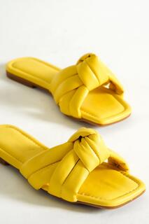 Желтые женские тапочки Capone на плоском каблуке Capone Outfitters, желтый