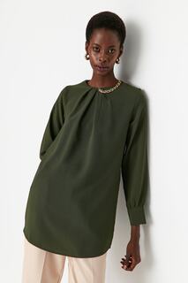 Туника - Хаки - Классический крой Trendyol Modest