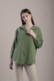 Женская базовая рубашка оверсайз P21s110-5260 Pattaya, хаки