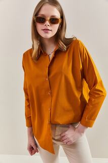 Женская базовая рубашка оверсайз Bianco Lucci, оранжевый