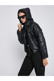 Куртка-пуховик с карманом с капюшоном Koton, черный