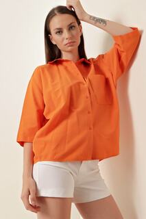 Рубашка Oversize с Карманами - Оранжевая Bigdart, оранжевый