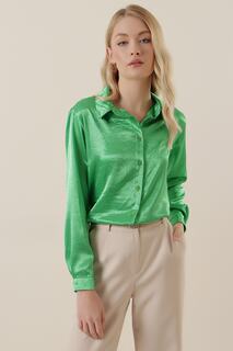 Рубашка из легко струящегося атласа – D.green Bigdart, зеленый