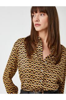 Рубашка с длинным рукавом Koton, коричневый